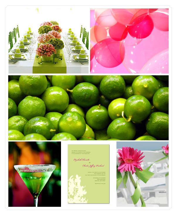 I simply LOVE this color palette of bubble gum pink and lime green